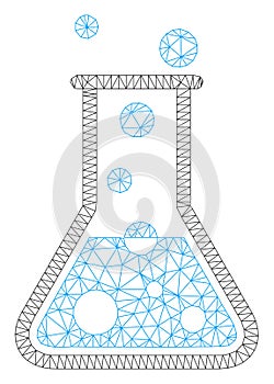 Boiling Water Flask Polygonal Frame Vector Mesh Illustration