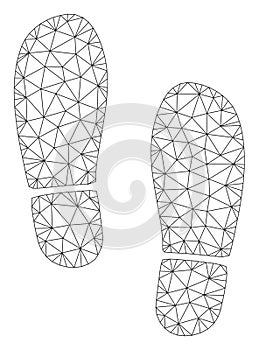 Boot Footprints Polygonal Frame Vector Mesh Illustration