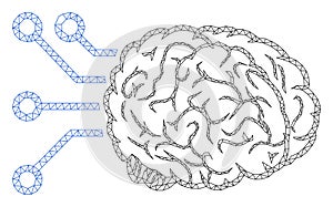 Brain Computer Interface Polygonal Frame Vector Mesh Illustration photo
