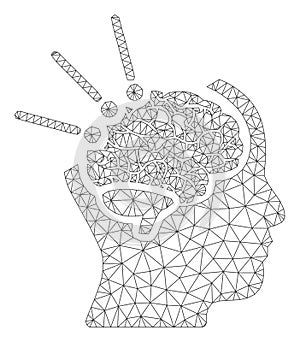 Brain Operation Polygonal Frame Vector Mesh Illustration