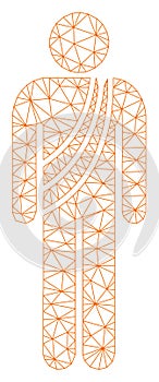 Buddhist Monk Polygonal Frame Vector Mesh Illustration