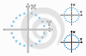 Circle Plot Vector Mesh 2D Model and Triangle Mosaic Icon