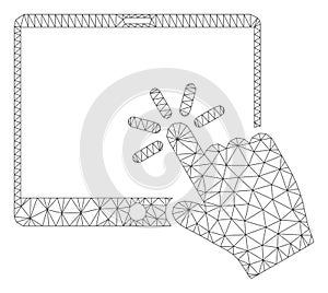 Click Mobile Tablet Polygonal Frame Vector Mesh Illustration