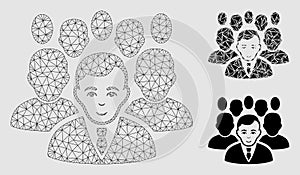 Crowd Vector Mesh Carcass Model and Triangle Mosaic Icon