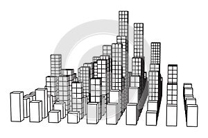 Mesh Cubes City Array