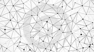 Mesh of data array. Node structure. Molecular mesh texture. Digital futuristic abstract background. Vector