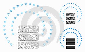 Database Sphere Shield Vector Mesh Wire Frame Model and Triangle Mosaic Icon
