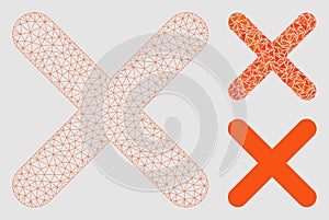 Delete Vector Mesh Network Model and Triangle Mosaic Icon