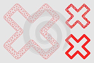 Delete X-Cross Vector Mesh Wire Frame Model and Triangle Mosaic Icon