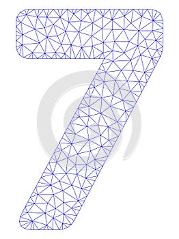 7 Digit Polygonal Frame Vector Mesh Illustration
