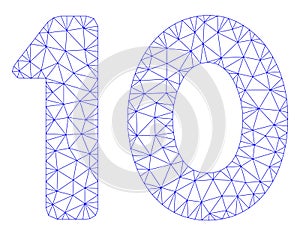 10 Digits Text Polygonal Frame Vector Mesh Illustration
