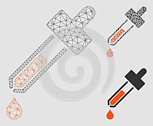 Dropper Vector Mesh 2D Model and Triangle Mosaic Icon