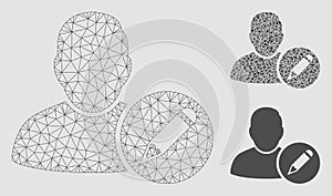 Edit User Vector Mesh Wire Frame Model and Triangle Mosaic Icon