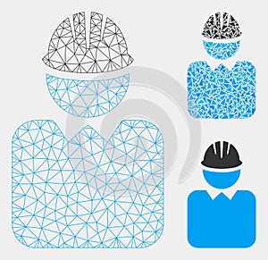 Engineer Vector Mesh Network Model and Triangle Mosaic Icon