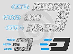 Fast Send Dash Vector Mesh Network Model and Triangle Mosaic Icon