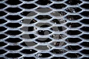 Mesh fence background.Grid iron grates, Grid pattern, steel wire mesh fence wall background, Chain Link Fence with White