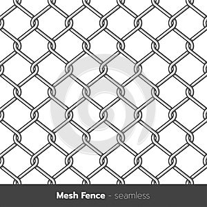 Mesh fence Seamless texture of metallic chain link, pattern vector design icon flat design and Background isolated