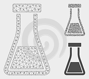 Flask Vector Mesh Network Model and Triangle Mosaic Icon