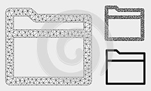 Folder Vector Mesh Network Model and Triangle Mosaic Icon
