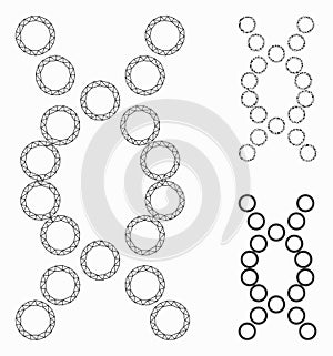 Genome Vector Mesh Wire Frame Model and Triangle Mosaic Icon