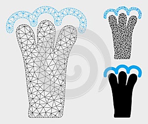 Grab Gesture Vector Mesh 2D Model and Triangle Mosaic Icon