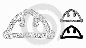 Helmet Vector Mesh Network Model and Triangle Mosaic Icon