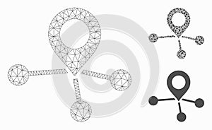 Locations Vector Mesh Wire Frame Model and Triangle Mosaic Icon