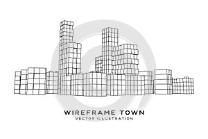 Mesh Cubes City Array