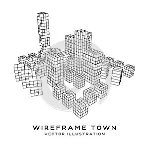 Mesh Cubes City Array