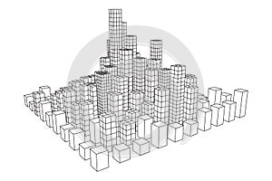 Mesh Cubes City Array