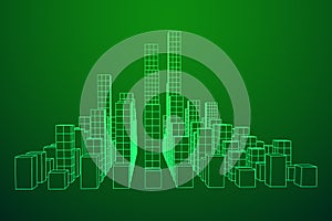 Mesh Cubes City Array