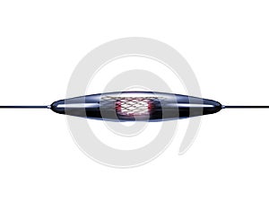 mesh metal nitinol self-expandable stent 3D rendering for endovascular surgery isolated on white background. Clipping path