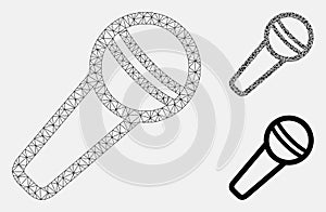 Microphone Vector Mesh 2D Model and Triangle Mosaic Icon