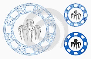 Mostro casinò patata fritta vettore maglia  bidimensionale un triangolo mosaico icona 