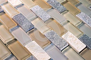 Mesh-Mounted Glass and Stone Tile