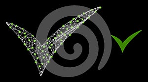 Network Valid Web Mesh Icon with Glare Lightspots