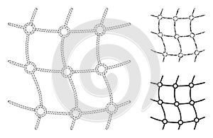 Mesh Net Vector Mesh 2D Model and Triangle Mosaic Icon