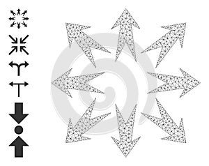 Web Net Expand Arrows Icon with Simple Symbols