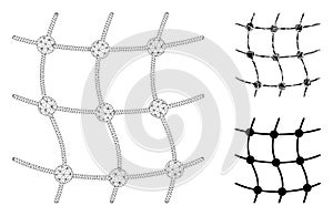 Mesh Network Vector Mesh Carcass Model and Triangle Mosaic Icon