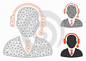 Operator Vector Mesh Wire Frame Model and Triangle Mosaic Icon