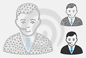 Operator Vector Mesh 2D Model and Triangle Mosaic Icon