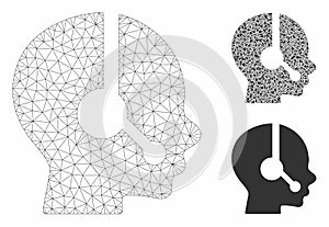 Operator Vector Mesh Network Model and Triangle Mosaic Icon