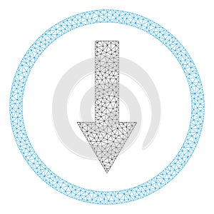 Polygonal Net Down Rounded Arrow Icon