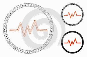 Pulse Monitoring Vector Mesh 2D Model and Triangle Mosaic Icon
