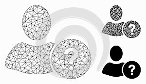 Question Vector Mesh Carcass Model and Triangle Mosaic Icon