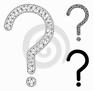Question Sign Vector Mesh Wire Frame Model and Triangle Mosaic Icon