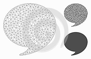 Quote Vector Mesh Wire Frame Model and Triangle Mosaic Icon
