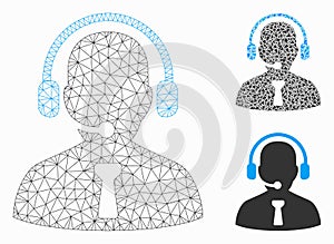 Reception Operator Vector Mesh Network Model and Triangle Mosaic Icon