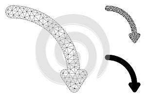 Rotate Right Vector Mesh 2D Model and Triangle Mosaic Icon