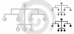 Script Tree Vector Mesh Wire Frame Model and Triangle Mosaic Icon